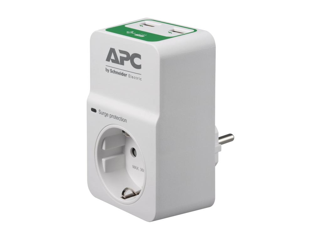 Image APC Essential SurgeArrest 1 Outlet 230V 2 Port USB Charger Germany