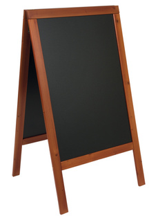 Image Securit Kundenstopper WOODY, mit Kreideoberfläche, mahagoni