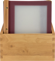 Image Securit Speisekarten-Mappe WOOD, DIN A4, 20er Box, weinrot