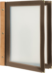 Image Securit Einlegehüllen für Speisekarten-Mappe WOOD, weinrot