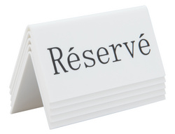 Image Securit Tischaufsteller RÉSERVÉ, 5er Set