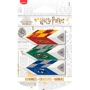 Image Maped Kunststoff-Radierer Pyramide HARRY POTTER, 3er Blister