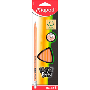 Image maped BLACK'PEPS Bleistifte HB naturbelassen mit Radierer 6 St.