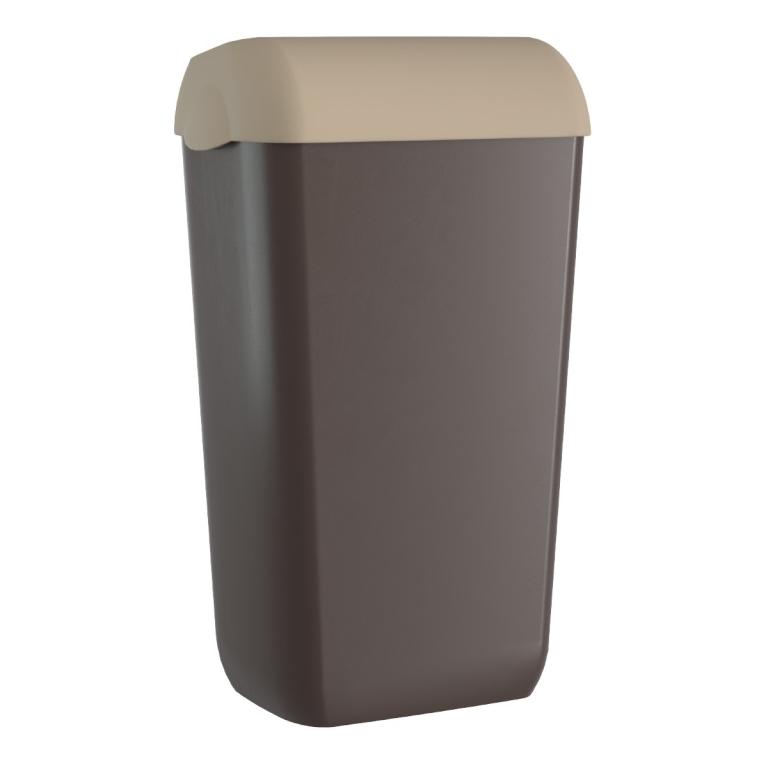 Image Abfallbehälter, Papierkorb eckig,"Serie Skin Sand", 23 Liter | sand/braun 