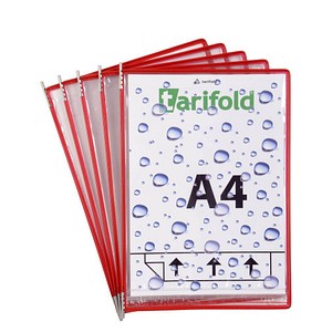 Image 10 tarifold Sichttafeln Dry Pocket DIN A4 rot, Öffnung unten