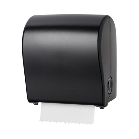 Image Rollenhandtuchspender Kunststoff "Mini" manueller Papiertransport | schwarz/transparent 