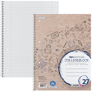 Image LANDRÉ Collegeblock Recycling, DIN A4, liniert, 80 Blatt
