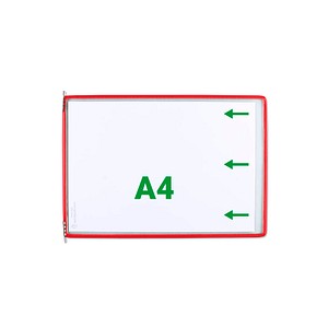 Image 20 tarifold Sichttafeln mit 5 Aufsteckreitern DIN A4 quer rot, Öffnung seitlich