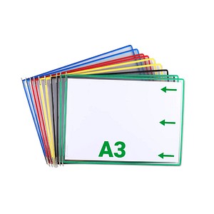 Image 10 tarifold Sichttafeln mit 5 Aufsteckreitern DIN A3 quer farbsortiert, Öffnung seitlich
