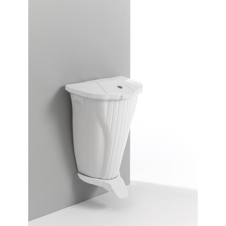 Image Wall-UP 50 Liter Wandabfalleimer weiß, mit weißem Pedal | mit weißem Deckel 