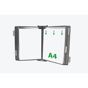 Image tarifold Wand-Sichttafelsystem 414100 DIN A4 grau mit 10 St. Sichttafeln