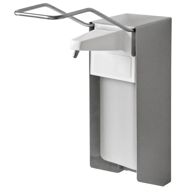 Image Armhebelspender für  500-ml-Euro-Flaschen | Aluminium mit langem Armhebel Metall (230 mm) und Kunststoffpumpe