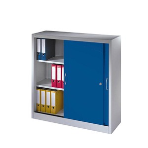 Image CP C 2000 Acurado Schiebetürenschrank lichtgrau, enzianblau 2 Fachböden 120,0 x 40,0 x 120,0 cm