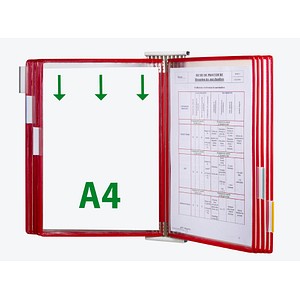 Image tarifold Wand-Sichttafelsystem 424103 DIN A4 rot mit 10 St. Sichttafeln