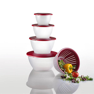 Image WESTMARK Schüssel-Set Olympia transparent/rot 9-tlg.