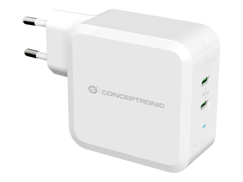 Image CONCEPTRONIC Ladegerät 2Port 100W,1xUSB-C/1xUSB-A PD weiß