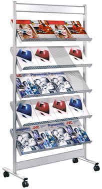 Image kerkmann Prospektregal Artline, für 16 x DIN A4, alusilber