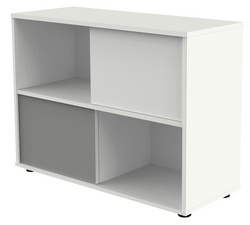 Image kerkmann Schiebetürenregal, 2 Ordnerhöhen, weiß/graphit