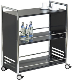 Image kerkmann Servierwagen, aus Stahl, 3 Etagen, schwarz/chrom