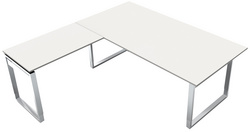 Image kerkmann Schreibtisch AVETO mit Anbau, (B)2.000 mm, weiß