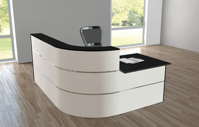 Image kerkmann Theke Cento 4 mit Beratungsplatz, weiß/anthrazit