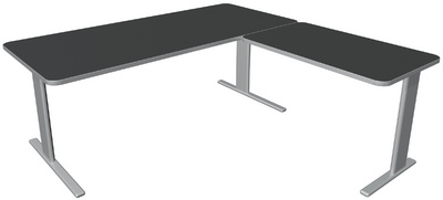 Image kerkmann Schreibtisch UNIC mit Anbau, (B)2.000 mm, anthrazit