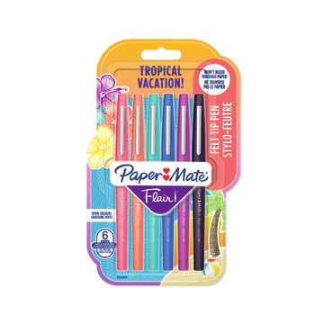 Image PAPER MATE Faserschreiber Flair M 0,7mm Tropical Vacat. 6er Blister