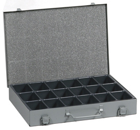 Image ALLIT Kleinteilekoffer EuroPlus Metall 34/18, grau aus pulverbeschichtetem Stah