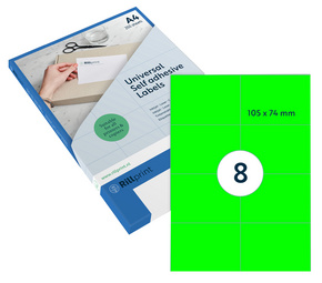 Image rillprint Fluoreszierende Etiketten, 210 x 297 mm, grün