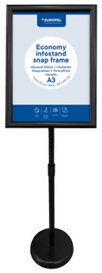 Image EUROPEL Infoständer ECONOMY mit Klapprahmen, DIN A3, schwarz