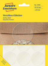 Image AVERY Zweckform Verschluss-Etiketten, 38 mm, transparent