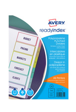 Image AVERY Intercalaires Readyindex, PP, 12 touches, A4