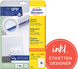 Image AVERY Zweckform Universal-Etiketten, 105 x 57 mm, weiß