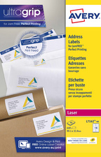 Image AVERY Etiquette d'adresse, 63,5 x 33,9 mm, blanc