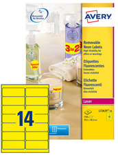 Image ZWECKFORM AVERY Étiquettes fluorescentes, 99,1 x 38,1 mm, jaune fluo haute visi