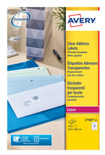 Image AVERY Etiquette d'adresse, 99,1 x 38,1 mm, transparent