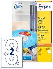 Image AVERY Etiquette CD, diamètre: 117 mm, blanc brillant