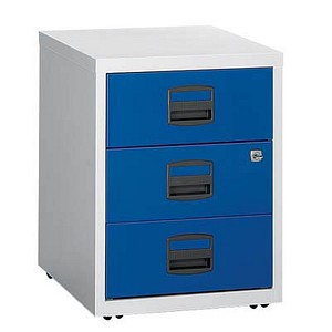 Image BISLEY Home Rollcontainer lichtgrau, oxfordblau 3 Auszüge 41,3 x 40,0 x 52,8 cm