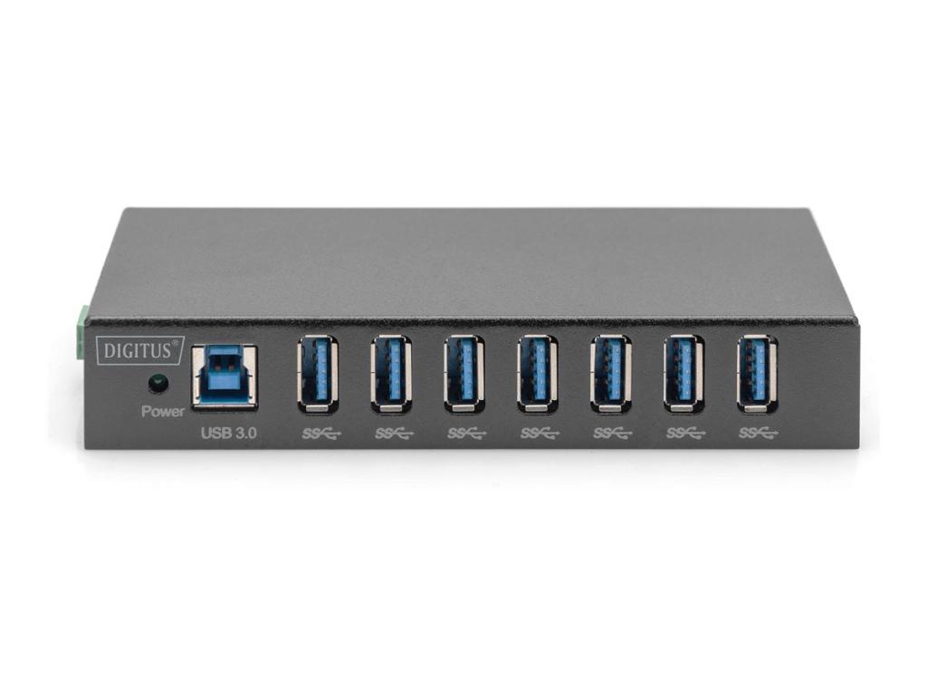 Image DIGITUS USB 3.0 Hub Industrial Line, 7-Port, schwarz