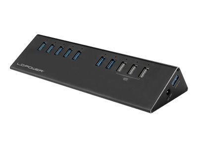 Image LC-POWER USB-Hub LC-Power 7xUSB 3.0 + 3xLadefunktion LC-HUB-ALU-2B-10