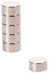 Image pavo Neodym-Haftmagnet, rund, Maße: 10 x 5 mm, silber