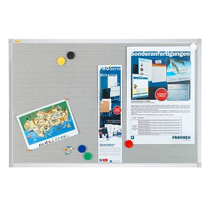 Image FRANKEN Magnetpinnwand Pin'n'Mag X-tra! Line 120,0 x 90,0 cm Metallgitter silber