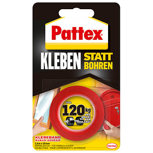 Image Pattex Kleben statt Bohren doppelseitiges Klebeband weiß 19,0 mm x 1,5 m 1 St.