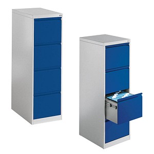 Image CP C 2000 Acurado Hängeregistraturschrank lichtgrau, enzianblau mit 4 Schubladen 43,3 x 59,0 x 135,7 cm