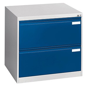 Image CP C 2000 Acurado Hängeregistraturschrank lichtgrau, blau mit 2 Schubladen 78,7 x 59,0 x 73,3 cm