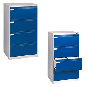 Image CP C 2000 Acurado Hängeregistraturschrank lichtgrau, blau mit 4 Schubladen 78,7 x 59,0 x 135,7 cm