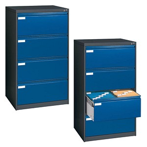 Image CP C 2000 Acurado Hängeregistraturschrank grau, blau mit 4 Schubladen 78,7 x 59,0 x 135,7 cm
