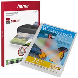 Image 100 hama Laminierfolien glänzend für A5 80 micron