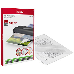 Image 100 hama Laminierfolien glänzend für A4 125 micron
