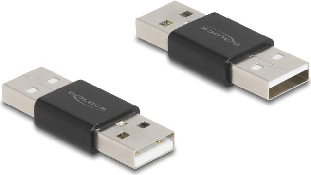 Image DELOCK Adapter Gender Changer USB 2.0 Typ-A Stecker zu Stecker Metall